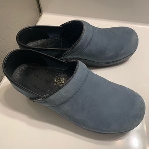Dansko clogs—in a very cool blue